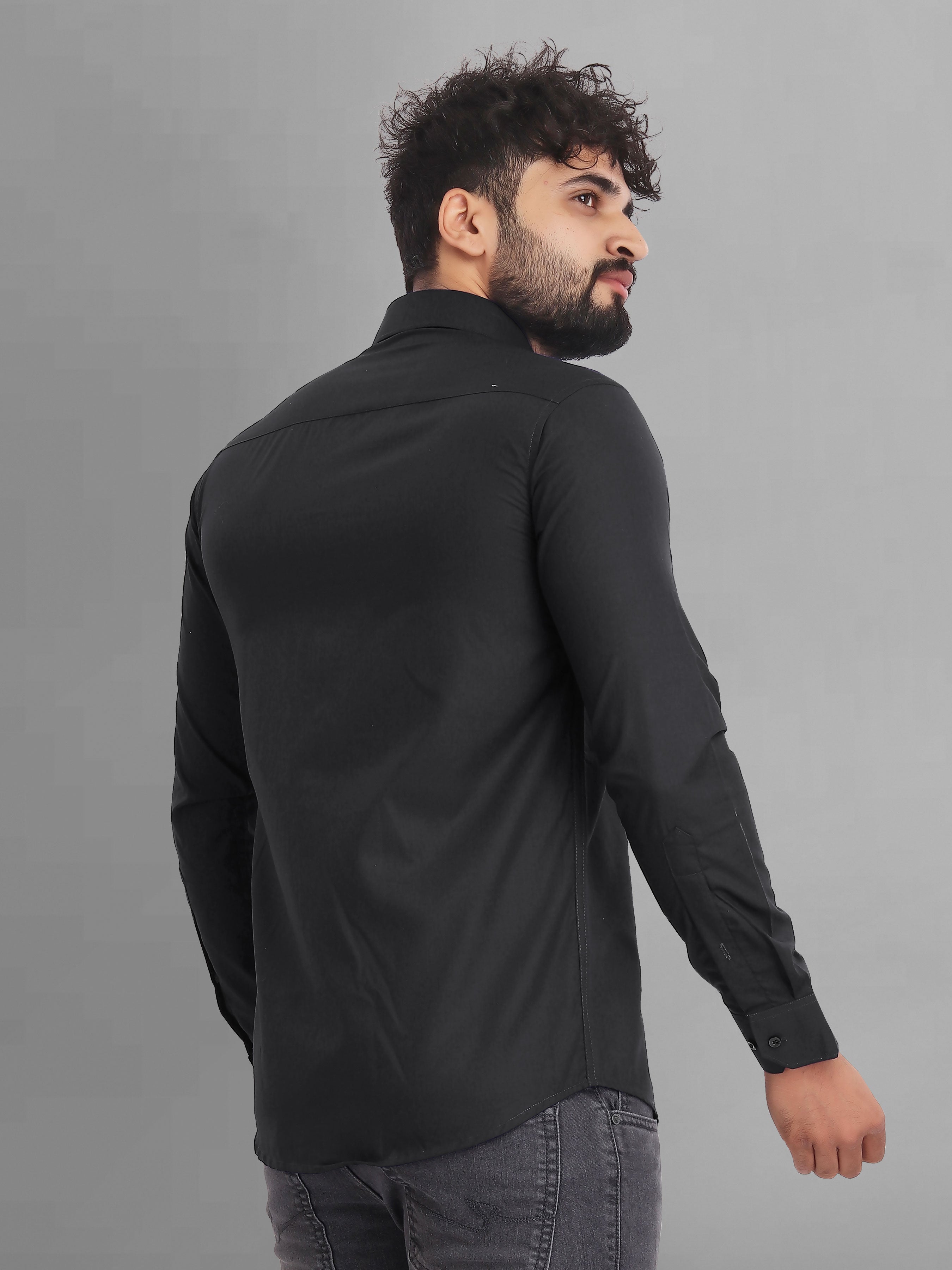 Black Soft and cozy henley casual shirt
